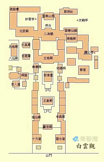 北京白云观导游图
